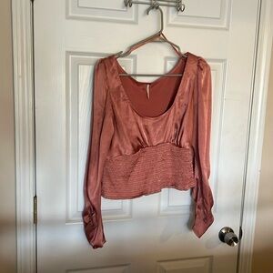 Pink free people crop top size large